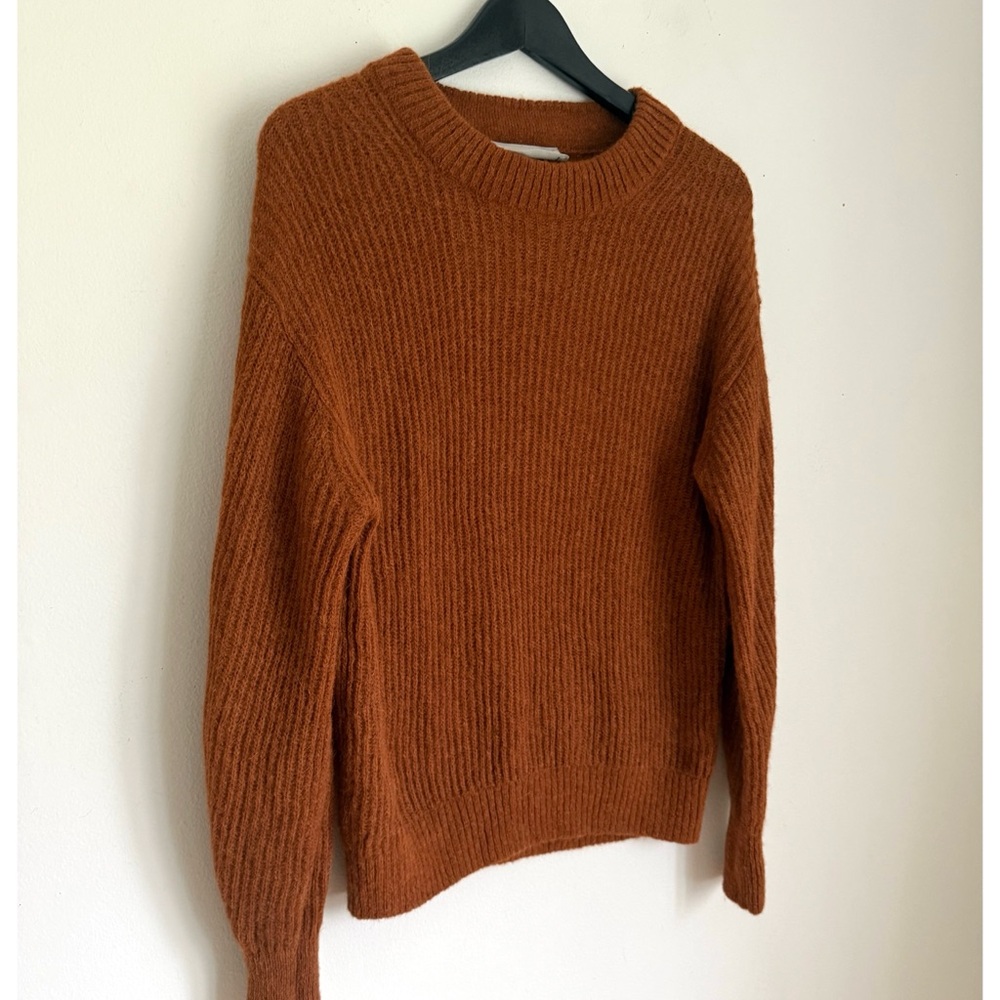 Everlane Cocoon Crew in Alpaca in Warm Rust Brown - Picture 3 of 6